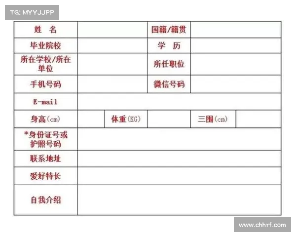 体育赛事报名表